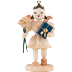 Kurzrockengel mit Blumengruß, natur - 6,6 cm