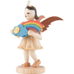 Kurzrockengel mit Regenbogen, natur - Jahresedition 2023 - 6,6 cm