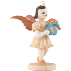 Kurzrockengel mit Regenbogen, natur - Jahresedition 2023 - 6,6 cm