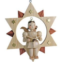 Floating Angel Natural Singer in Star - 28 cm / 11 inch