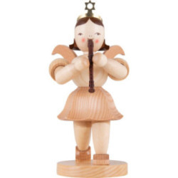 Kurzrockengel mit Blockflöte, natur - 22 cm
