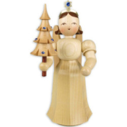 Langrockengel mit Bäumchen mit Preciosa Kristallen, natur - Sonderedition - 22 cm