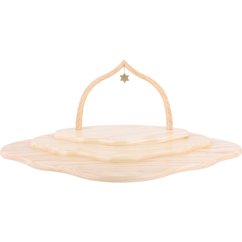 Engelswolke mit drei Etagen, natur mit Bogen - 46x30x20 cm