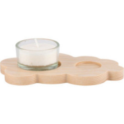 Tea Light Holder Cloud - Natural - without Angel - 13x8cm / 5.1x3.1 inch