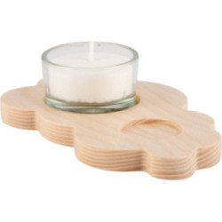 Wolke mit Teelichthalter, natur - ohne Engel - 13x8cm