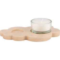 Wolke mit Teelichthalter, natur - ohne Engel - 13x8cm