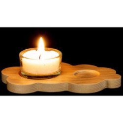 Wolke mit Teelichthalter, natur - ohne Engel - 13x8cm