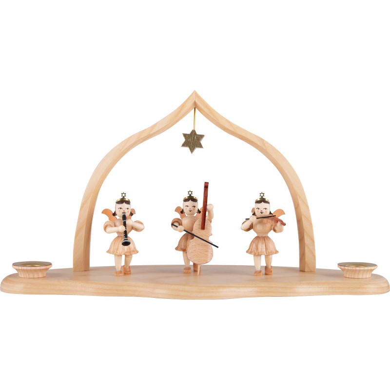 Cloud Natural with Trio of Angels and Arch - 29x12x15 cm / 11.5x4.7x5.9 inch