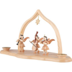 Cloud Natural with Trio of Angels and Arch - 29x12x15 cm / 11.5x4.7x5.9 inch