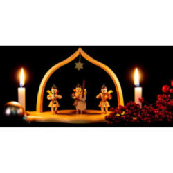 Cloud Natural with Trio of Angels and Arch - 29x12x15 cm / 11.5x4.7x5.9 inch