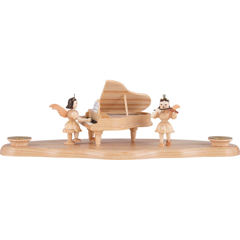 Cloud Natural with Angel at the Piano - 29x12x10cm - 11.5x4.7x3.9 inch
