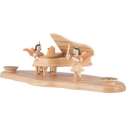 Cloud Natural with Angel at the Piano - 29x12x10cm - 11.5x4.7x3.9 inch