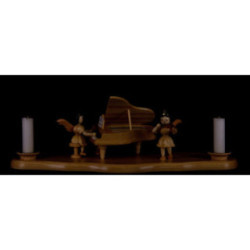 Cloud Natural with Angel at the Piano - 29x12x10cm - 11.5x4.7x3.9 inch