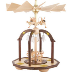 1-Tier Bell Pyramid - Seven Angels and Glass Bells - 38x28 cm / 15x11 inch