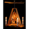 1-Tier Pyramid - Wood Chip Tree and Three Angels - 22x16x27 cm / 8.7x6.3x10.6 inch