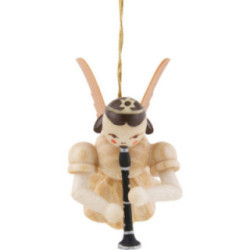 Schwebeengel mit Klarinette, natur - 6,6 cm