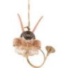 Schwebeengel mit Althorn, natur - 6,6 cm