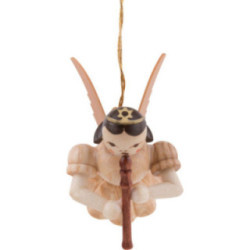Schwebeengel mit Blockflöte, natur - 6,6 cm