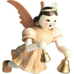 Schwebeengel mit Glocken, natur - 6,6 cm