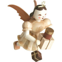 Schwebeengel mit Geschenken, natur - 6,6 cm