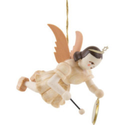 Floating Angel with Gong, Natural - 6,6 cm / 2.6 inch