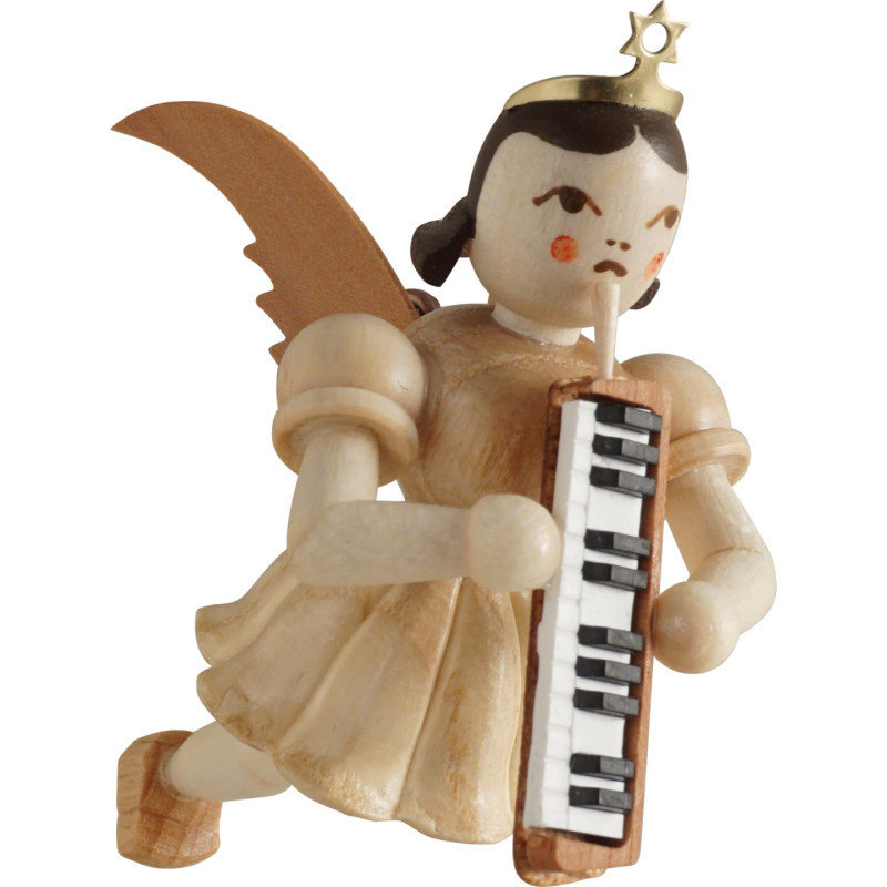 Schwebeengel mit Melodika, natur - 6,6 cm