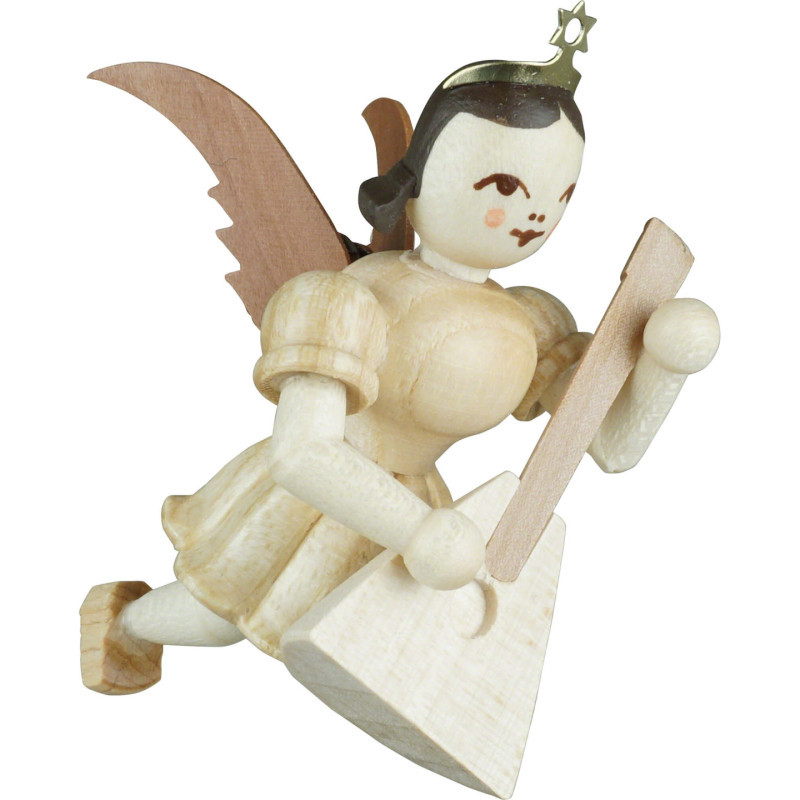 Schwebeengel mit Balalaika, natur - 6,6 cm