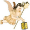 Floating Angel with Lantern/Star natural - 6,6 cm / 2.6 inch