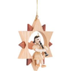 Angel Short Skirt with Clarinet in Star - Natural - 9 cm / 3.5 inch