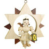 Guardian Angel Sitting in a Star - Natural - 9 cm / 3.5 inch