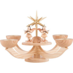 Candle Holder - Four Standing Angels - 31x31x20 cm / 12.2x12.2x7.9 inch