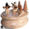 Music Box Oval with Two Present Givers, Natural - 15x12x12 cm / 4.7 inch