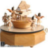 Music Box Oval with Two Angels, Natural - 15x12x12 cm / 4.7 inch