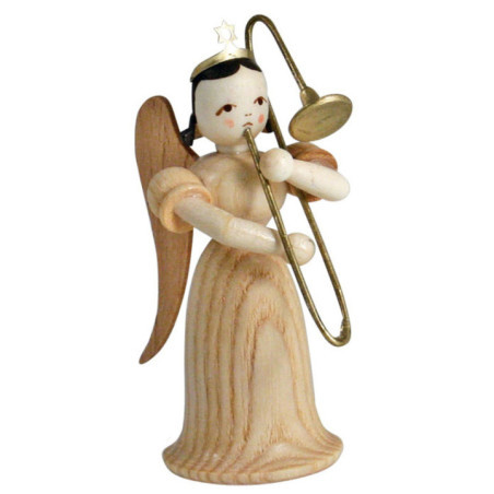 Langrockengel mit Zugposaune, natur - 6,6 cm