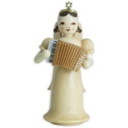 Langrockengel mit Akkordeon, natur  - 6,6 cm