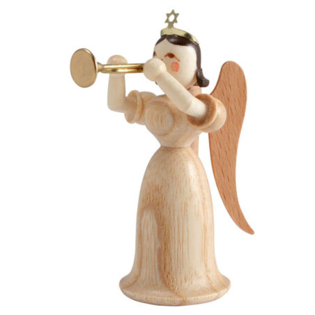 Langrockengel mit Trompete, natur - 6,6 cm