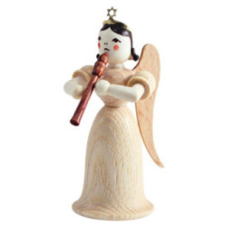 Langrockengel mit Blockflöte, natur - 6,6 cm