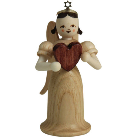Langrockengel mit Herz, natur - 6,6 cm